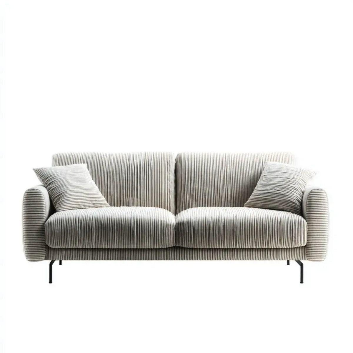 Dwuosobowa sofa szara z poliestrowego sztruksu 160 x 85 x 82 cm