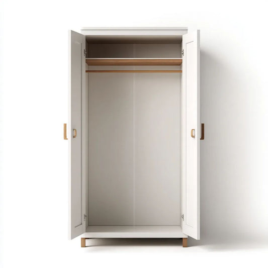 Szafa dwudrzwiowa biała z płyty MDF 100 × 55 × 190 cm